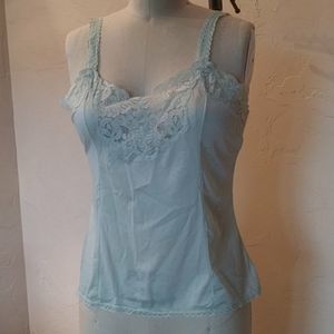 Vintage mint lace & nylon slip top